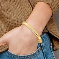 14K Gold 7 Inch Solid Omega Chain Bracelet