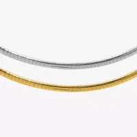 14K Gold Inch Semisolid Omega Chain Necklace