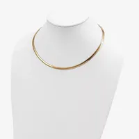 14K Gold 18 Inch Semisolid Omega Chain Necklace