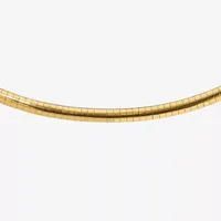 14K Gold 18 Inch Semisolid Omega Chain Necklace