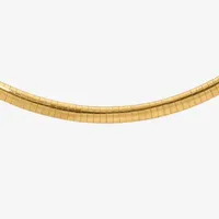 14K Two Tone Gold Inch Semisolid Omega Chain Necklace