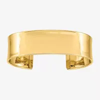 Womens 14K Gold MM Wide Cuff Bracelet