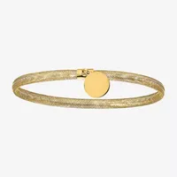 14K Mesh Bangle Bracelet With Dangle Charm