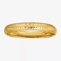 14K Oversized Florentine Hinged Bangle Bracelet