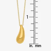 Womens 14K Gold Pear Teardrop Pendant Necklace