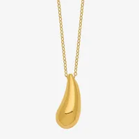 Womens 14K Gold Pear Teardrop Pendant Necklace