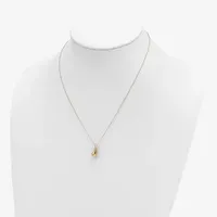 Womens 14K Gold Pear Teardrop Pendant Necklace