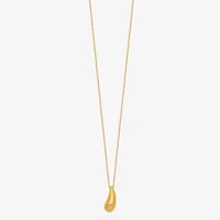 Womens 14K Gold Pear Teardrop Pendant Necklace