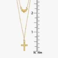 Womens 14K Gold Cross Pendant Necklace