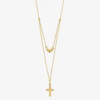 Womens 14K Gold Cross Pendant Necklace