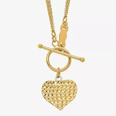 Womens 14K Gold Heart Pendant Necklace