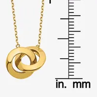 Womens 14K Gold Interlocking Circles Pendant Necklace