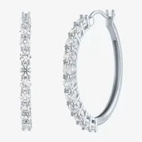 Yes, Please! Lab Created White Sapphire Sterling Silver 30mm Hoop Earrings