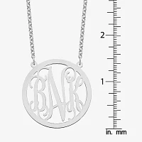 Personalized 32mm Circle Monogram Pendant Necklace