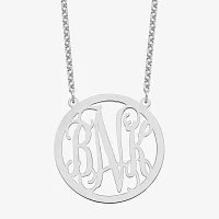 Personalized 32mm Circle Monogram Pendant Necklace