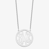 Personalized 32mm Circle Monogram Pendant Necklace