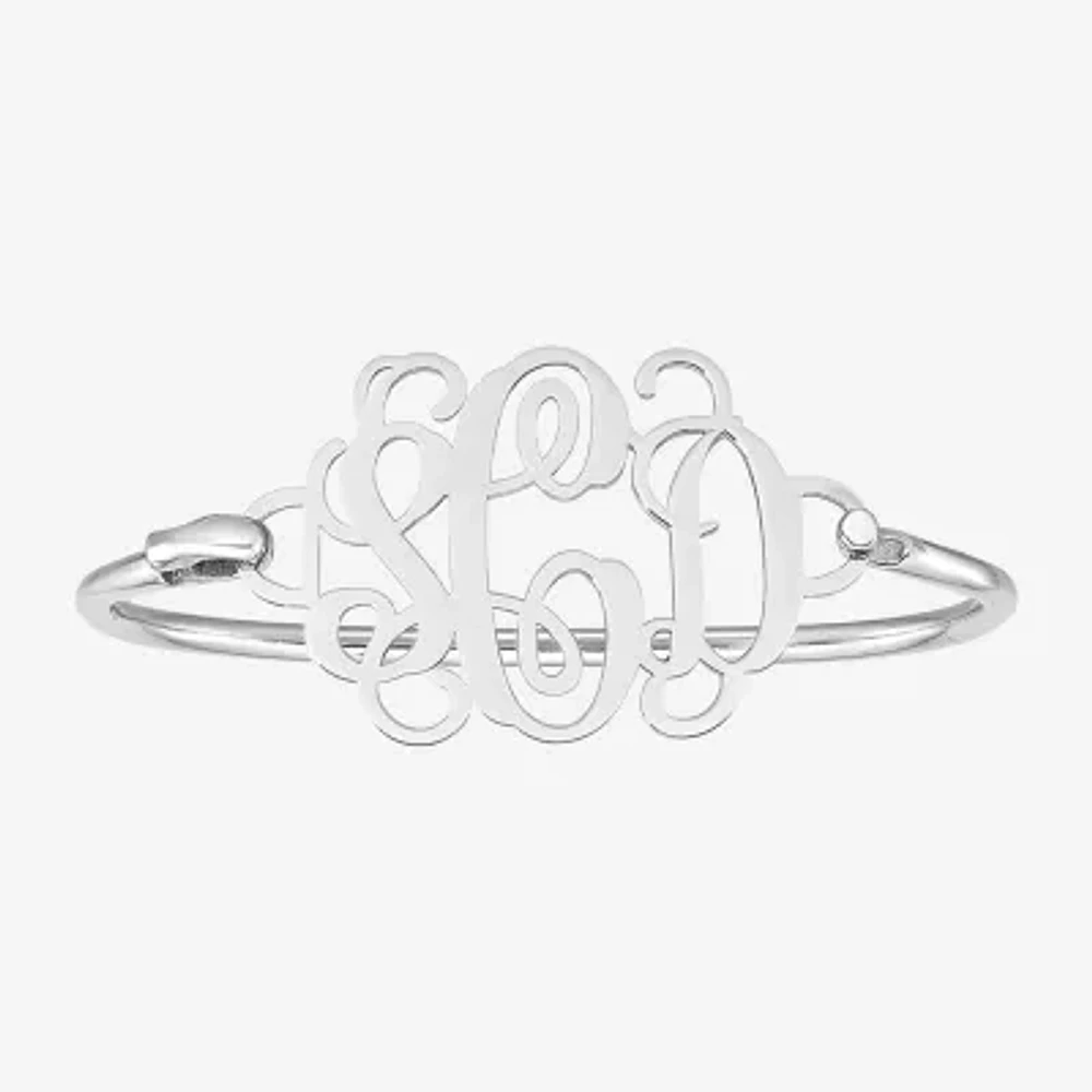 Sterling Silver Personalized Monogram Bangle Bracelet