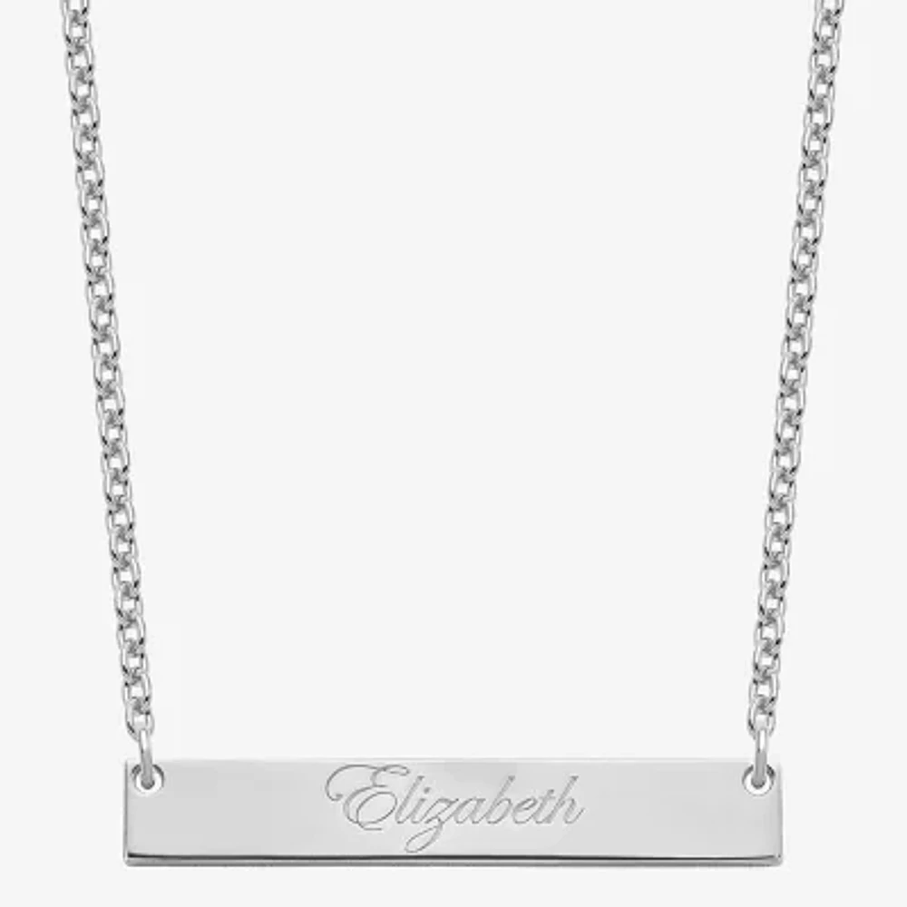 Personalized 6x39mm Script Name Bar Necklace