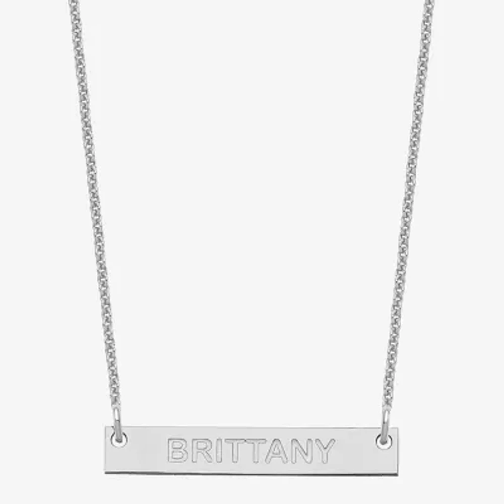 Personalized 4x26mm Block Name Bar Necklace