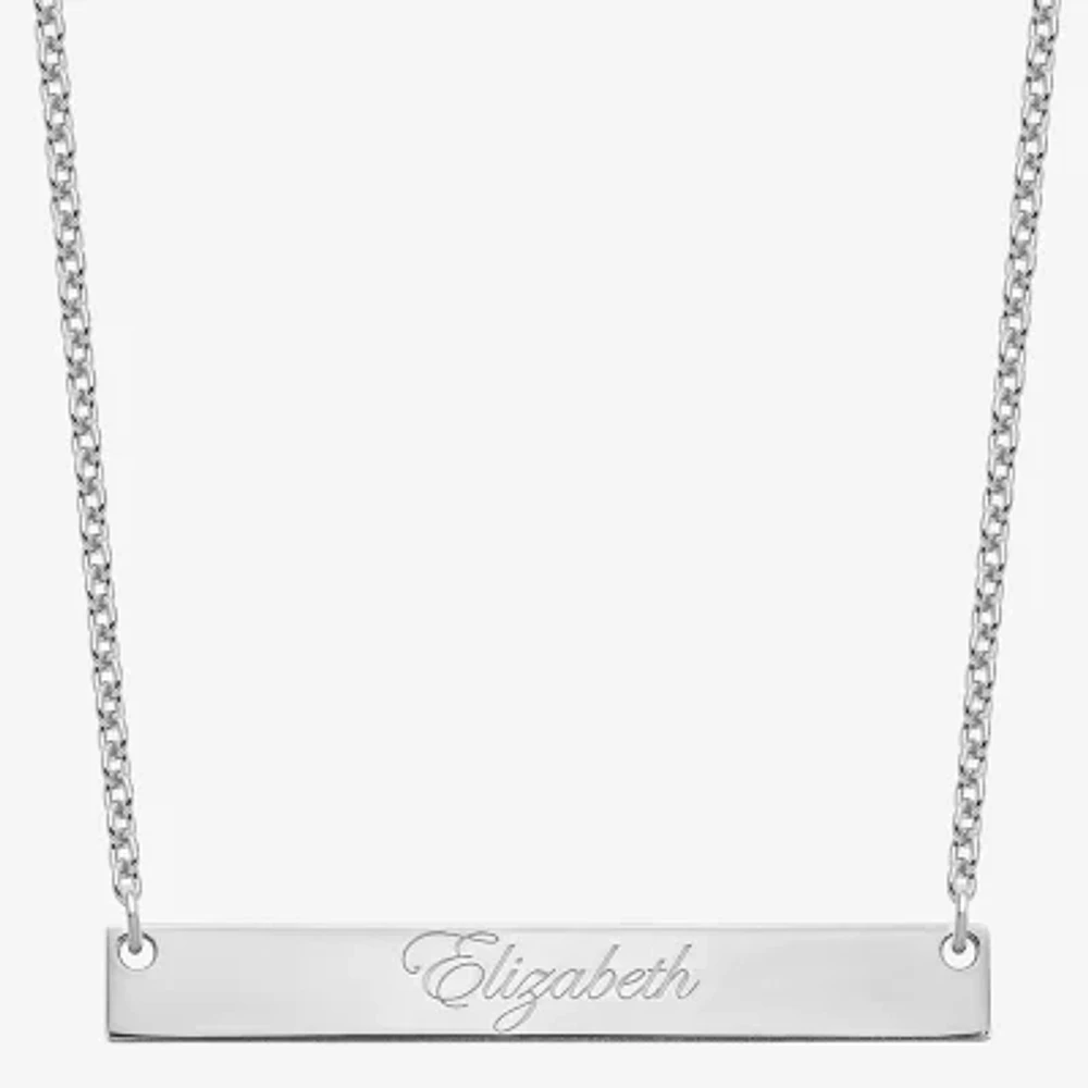 Personalized 7x51mm Script Name Bar Necklace