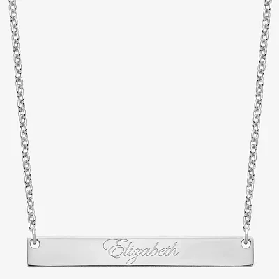 Personalized 7x51mm Script Name Bar Necklace