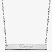 Personalized 7x51mm Script Name Bar Necklace