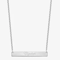 Personalized 7x51mm Script Name Bar Necklace