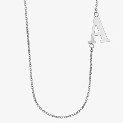 Personalized Sideways Single Initial Pendant Necklace