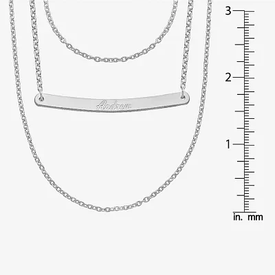 Personalized Sterling Silver Name Bar Pendant Necklace