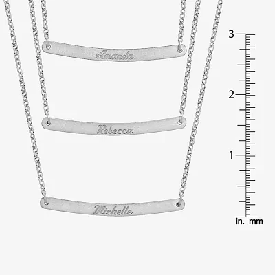 Personalized Sterling Silver 3-pc. Name Bar Pendant Necklace Set