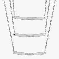 Personalized Sterling Silver 3-pc. Name Bar Pendant Necklace Set