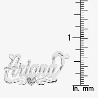 Personalized 16x37mm Diamond Cut Scroll Name Necklace