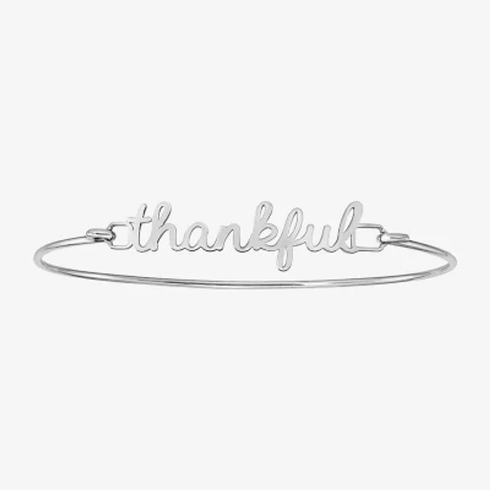 Personalized Sterling Silver Polished Name or Words Bangle Bracelet