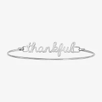 Personalized Sterling Silver Polished Name or Words Bangle Bracelet