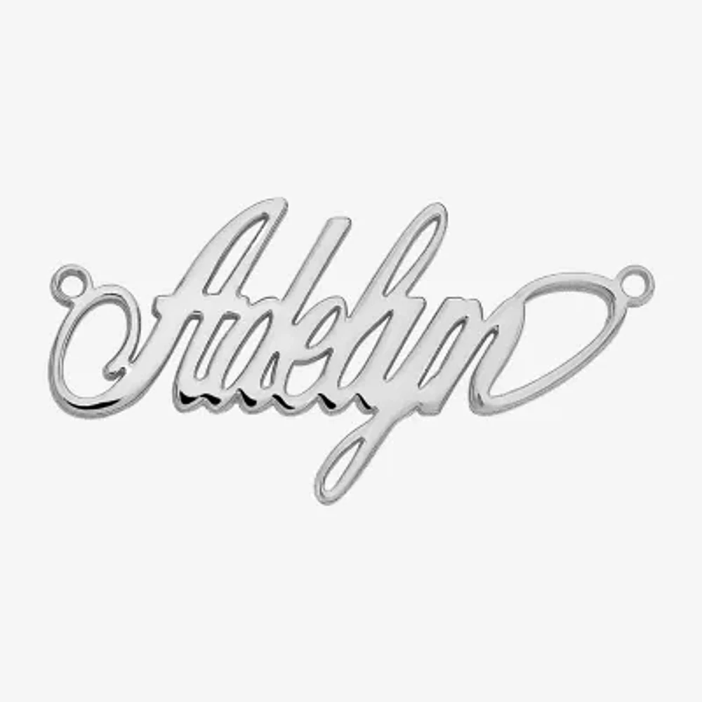 Personalized 9x46mm Surrey Script Font Name Necklace