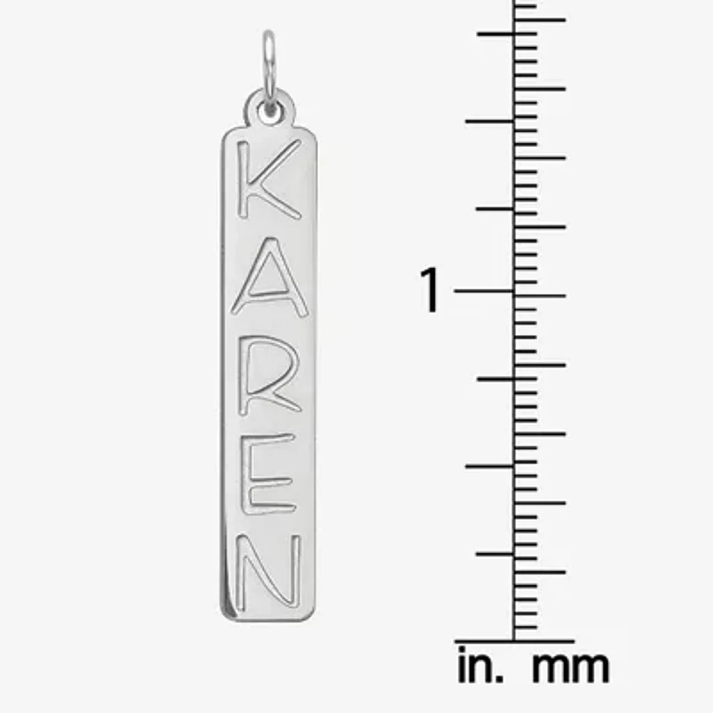 Personalized 35x6mm Vertical Nameplate Necklace
