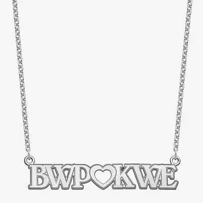 Personalized 10x34mm 2 Monogram with Heart Name Necklace