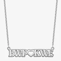 Personalized 10x34mm 2 Monogram with Heart Name Necklace