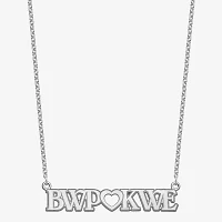 Personalized 10x34mm 2 Monogram with Heart Name Necklace