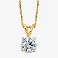 Womens / CT. T.W. White Moissanite 14K Gold Round Pendant Necklace