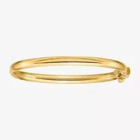 14K Gold Round Bangle Bracelet