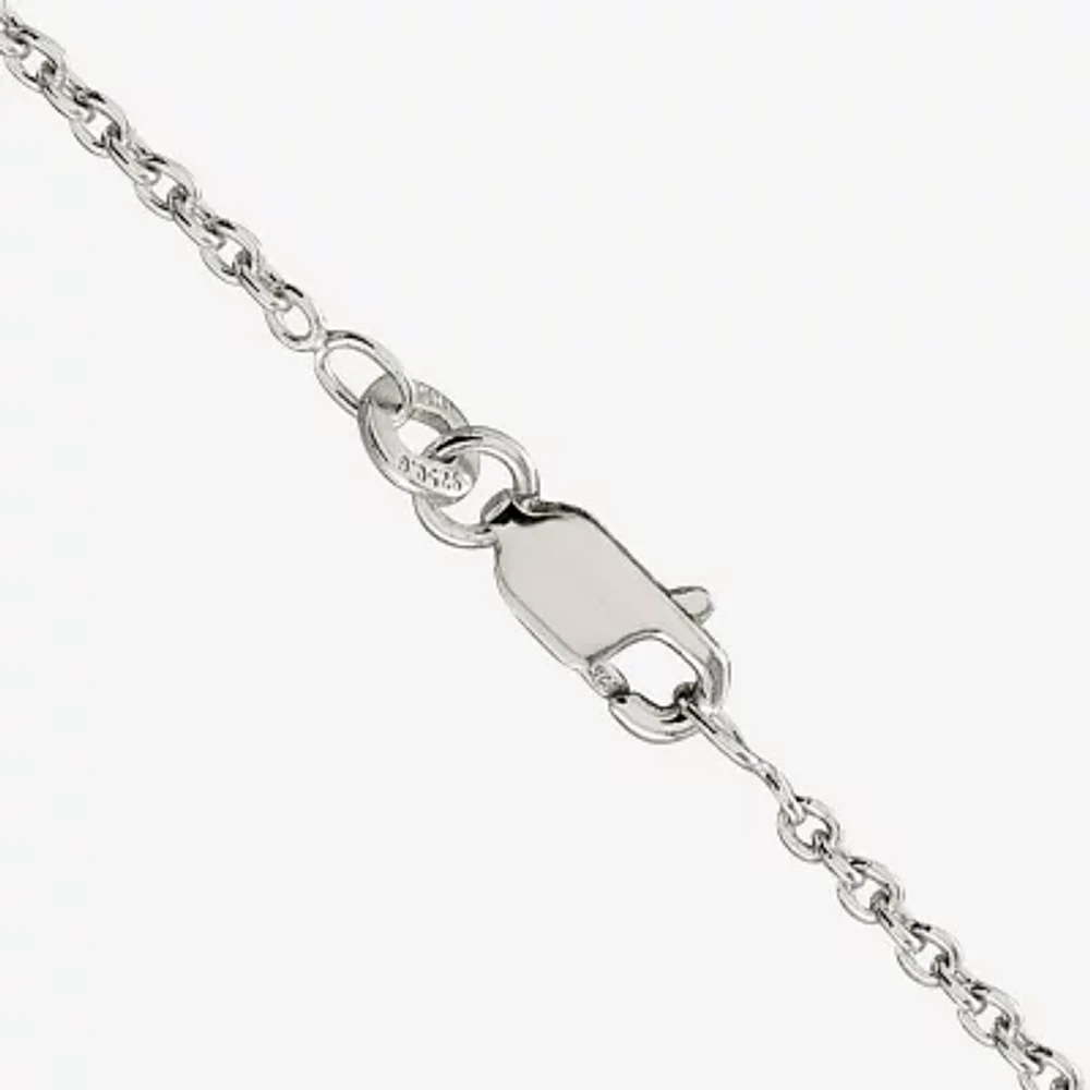 Delta Delta Delta Enamel Sterling Silver Disc Pendant Necklace
