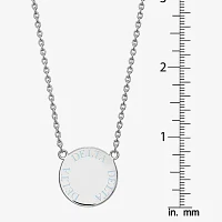 Delta Delta Delta Enamel Sterling Silver Disc Pendant Necklace