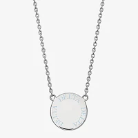 Delta Delta Delta Enamel Sterling Silver Disc Pendant Necklace