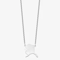 Personalized Sterling Silver Alaska Pendant Necklace