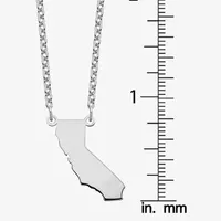 Personalized Sterling Silver California Pendant Necklace