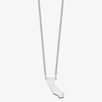 Personalized Sterling Silver California Pendant Necklace