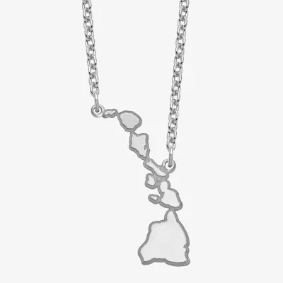 Personalized Sterling Silver Hawaii Pendant Necklace