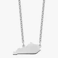 Personalized Sterling Silver Kentucky Pendant Necklace