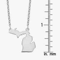 Personalized Sterling Silver Michigan Pendant Necklace